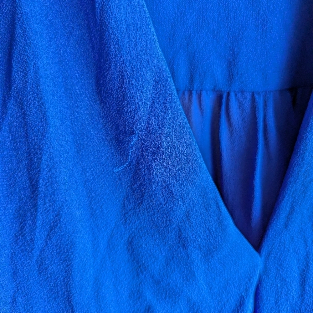 Aritzia BABATON Royal Blue Tinsley 100% Silk Blouse Size XS Fairy  Grunge Luxury - Picture 8 of 9